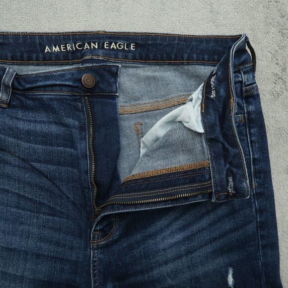 American Eagle Jeans Womens 14 Short Highest-Rise Jegging 26.5" Inseam Destroyed - Picture 2 of 16